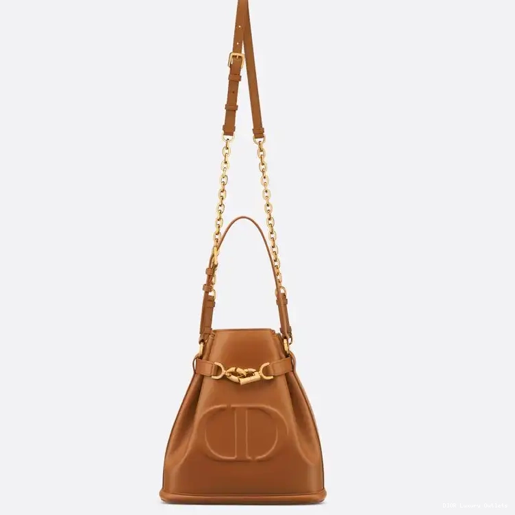 Cheap Dior Medium C'est Bag Brown Calfskin CD-Embossed 0607 Luxury